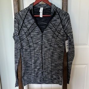 Marika Dry-Wik Men’s Active Full-Zip Top in Black Space Dye, M, NWTs